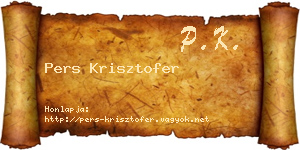 Pers Krisztofer névjegykártya